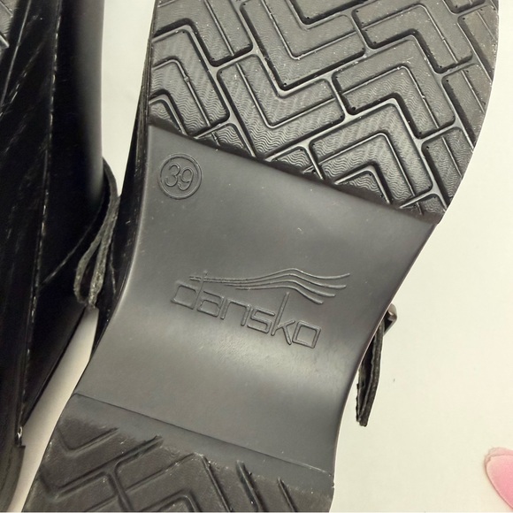 Dansko Ingrid Oiled Leather Clogs Slingback Adjustable Black - Picture 14 of 16